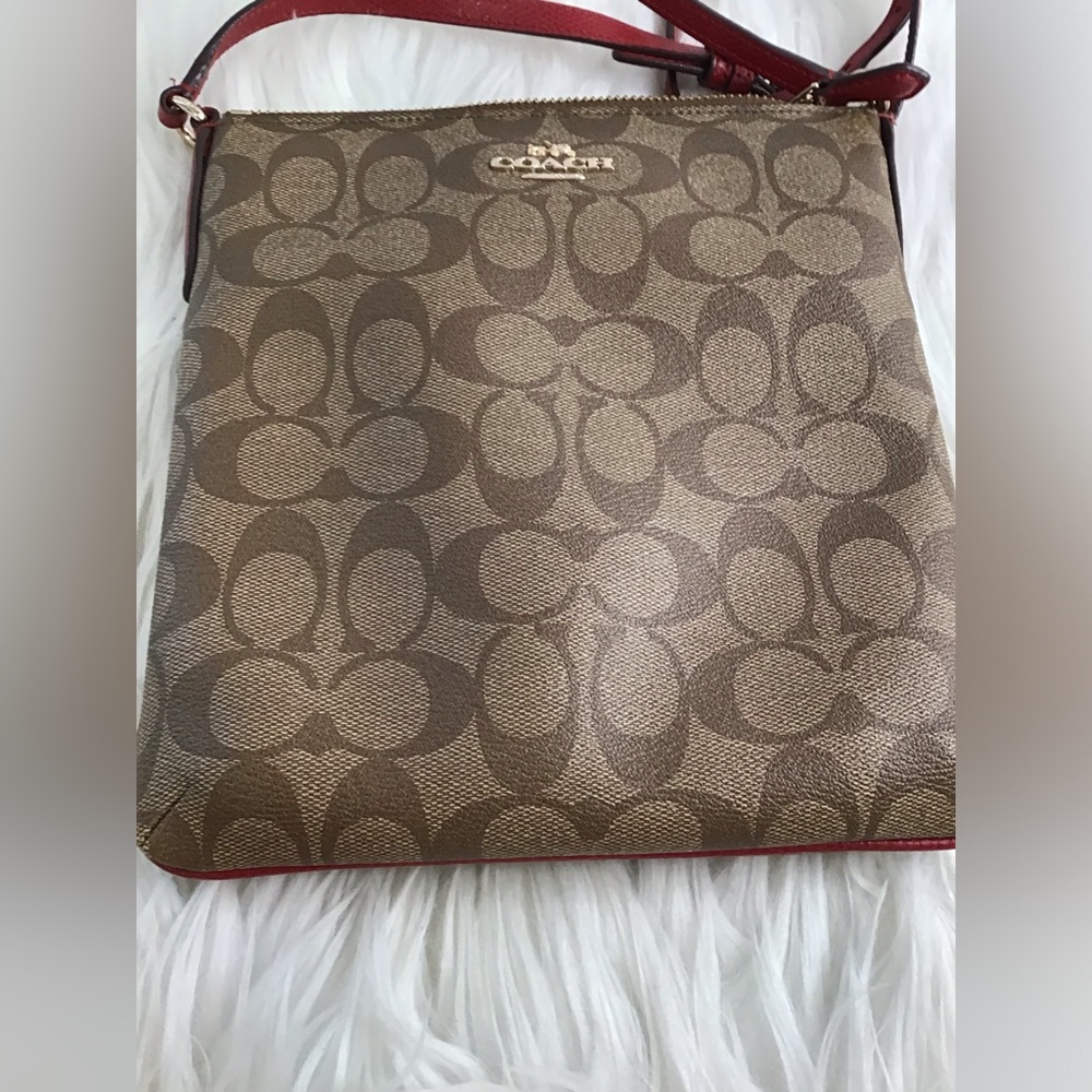 Authentic Coach Signature Canvas  North South Crossbody Shoulder Bag - Picture 10 of 16